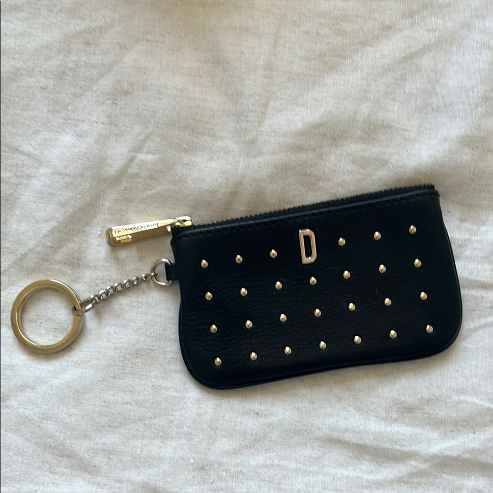 Black Studded Keychain Wallet
